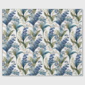 ユリ・オブ・ザ・バレーとサンザシの花の柄 ラッピングペーパー (フラット)