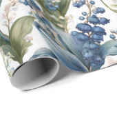 ユリ・オブ・ザ・バレーとサンザシの花の柄 ラッピングペーパー (ロールコーナー)