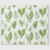 ユリ・オブ・ザ・バレーの花と葉植物学院 ラッピングペーパー (フラット)