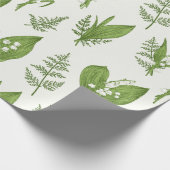 ユリ・オブ・ザ・バレーの花と葉植物学院 ラッピングペーパー (角)