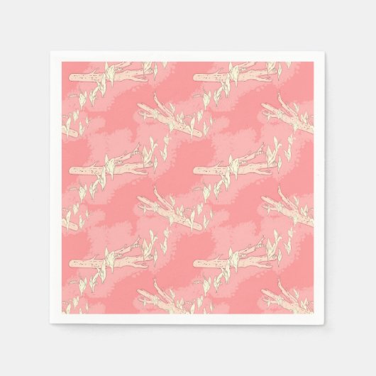 ユリ・オブ・ザ・バレーピンク春の花 スタンダードカクテルナプキン (正面)