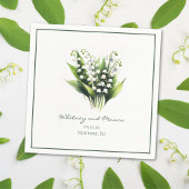 ユリ・オブ・ザ・バレーフラワーカスタムウェディングカクテル スタンダードカクテルナプキン