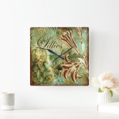 ユリ スクエア壁時計 (ホーム)