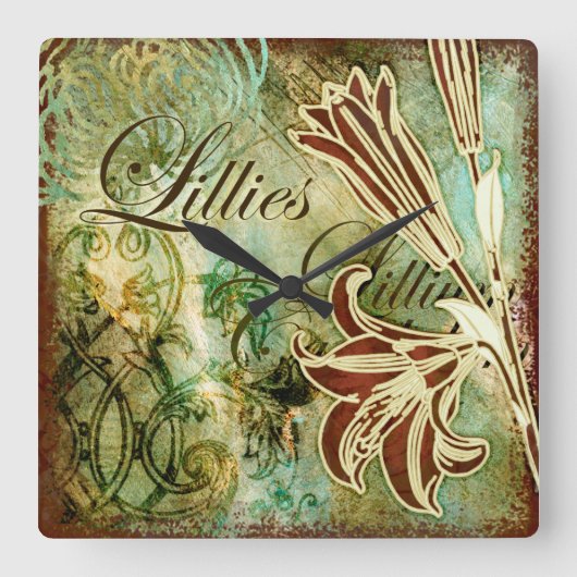 ユリ スクエア壁時計 (正面)