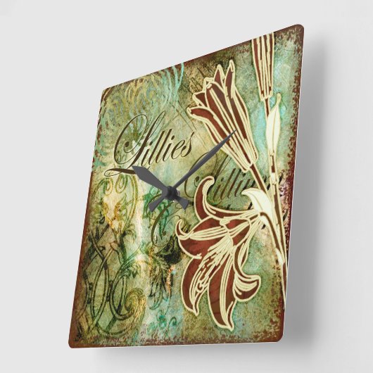 ユリ スクエア壁時計 (傾斜)