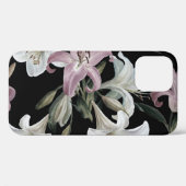 ユリ、ピンクの白、花のパターン。 Case-Mate iPhoneケース (裏面 (横))