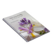 ユリ、フリージアおよびscillaの花 ノートブック (右側)