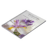 ユリ、フリージアおよびscillaの花 ノートブック (左側)