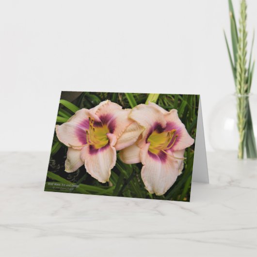 ユリ/ユリの花/クリーム&パープル/ カード (正面)