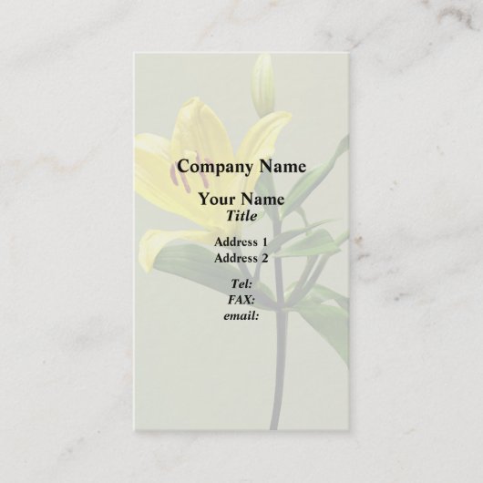 ユリ（黄） 名刺 (正面)