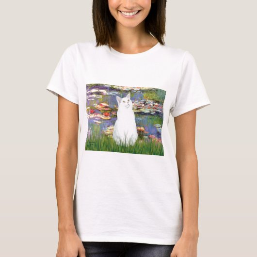 ユリ 2 - 白猫 Tシャツ (正面)