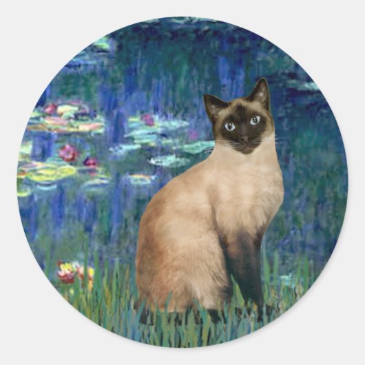 ユリ 5 - シールポイントのシャム猫 ラウンドシール (正面)