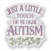 ユルいオールドオチメの自閉症ビニールステッカー シール (正面)