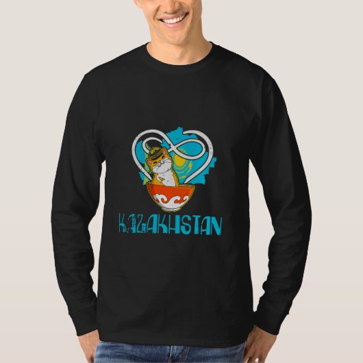 ユルタ カザフスタン共和国 カザフスタン カザフ旗 Tシャツ (正面)