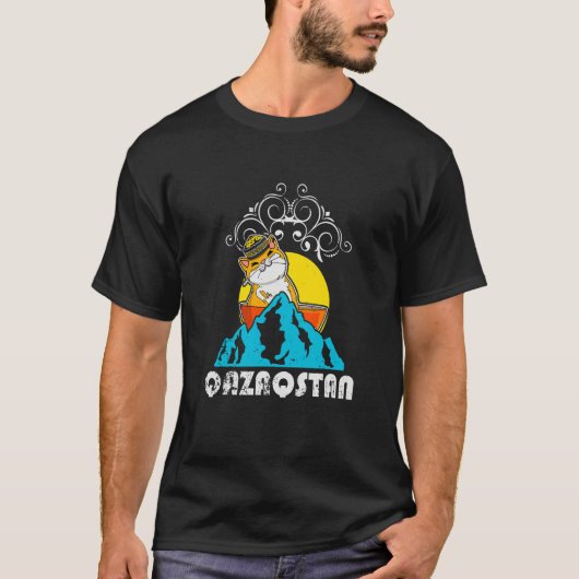 ユルタ カザフスタン共和国 カザフスタン カザフ旗 Tシャツ (正面)