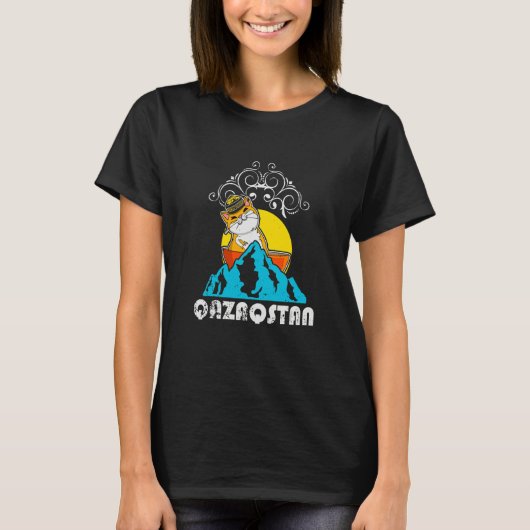 ユルタ カザフスタン共和国 カザフスタン カザフ旗 Tシャツ (正面)