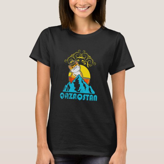 ユルタ カザフスタン共和国 カザフスタン カザフ旗 Tシャツ (正面)
