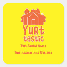 ユルト・リビングとバケーションズTシャツ スクエアシール