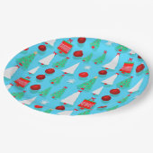 ユレイタイドブルー紙プレート ペーパープレート (アングル)