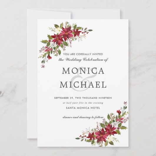 ユレイチド |クリスマス冬のフローラ結婚コーナー 招待状 (正面)