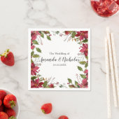 ユレイチド |フローラクリスマスウィンター結婚フレーム スタンダードカクテルナプキン (インサイチュ)