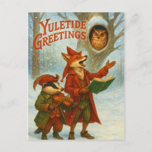 ユレタイドの挨拶の折り畳みグリーティングカード ポストカード (正面)