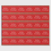 ユレタイドグリーティングレッドラッピング紙 ラッピングペーパー (フラット)