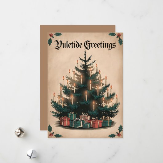 ユレタイドグリーティング – フェスティバルキャンドルライトツリー シーズンカード (正面/裏面インサイチュ)