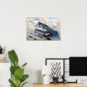 ユングフラウ、Jungfrau、吉田博、ウッドカット ポスター (ホームオフィス)