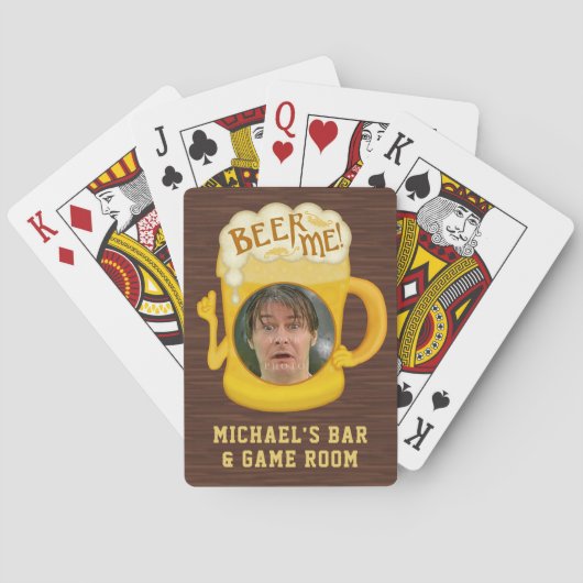 . .ユーおもしろいモアを飲みながらビールを飲む |フォトカスタムバー トランプ (裏面)