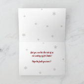 ユーおもしろいモアキリンレッドハットグリーン縁どクリスマス カード (内部)