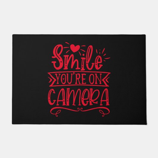 ユーおもしろいモア- 「スマイル、あなたはカメラで」 ドアマット (正面)