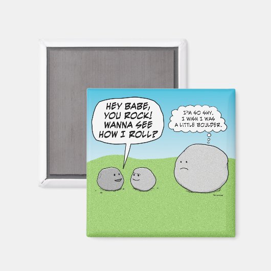 ユーおもしろいロックリトル大きい石冷蔵庫用マグネット マグネット (正面/裏面)