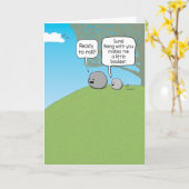 ユーおもしろいロックリトル大きい石 カード (黄色い花)