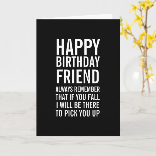 ユーもし秋おもしろいハッピーバースデーフレンドカード カード (黄色い花)