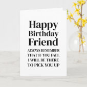 ユーもし秋ホワイトおもしろいハッピーバースデーフレンドカード カード (黄色い花)