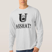 ユーアシャットブラックフォント侮辱ユニセックス長袖 Tシャツ (正面)