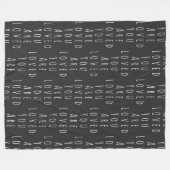 ユーアラブドワ感動的ーズ白黒 フリースブランケット (正面(横))