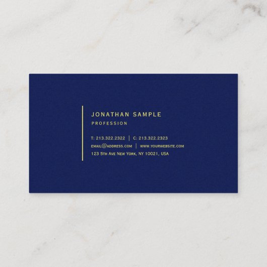 ユーエレガントカスタム文字シック紙ブルーリュックス 名刺 (裏面)