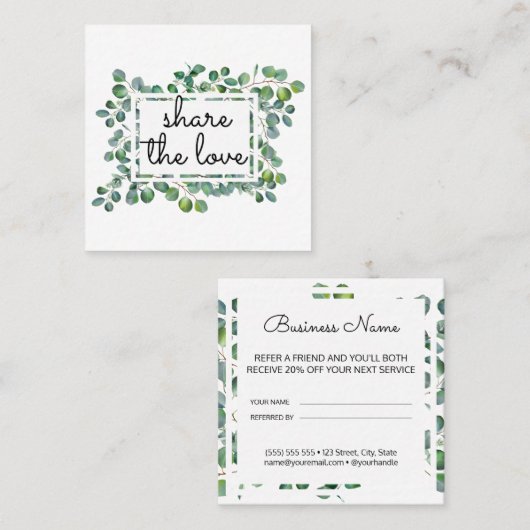 ユーエレガントカモダンリが友人を指す 紹介カード (正面/裏面)