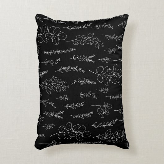 ユーエレガントカリの黒白模様 アクセントクッション (正面(垂直))