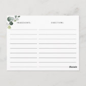 ユーエレガントカリブライダルシャワーレシピカード ポストカード (裏面)