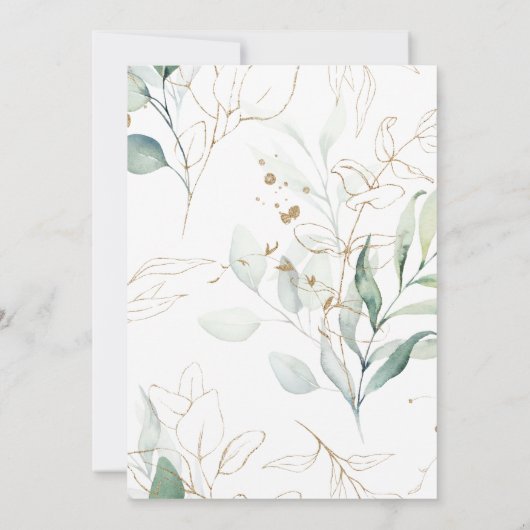 ユーエレガントカリ植物の結婚式が日付を救う セーブザデート (裏面)