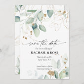 ユーエレガントカリ植物の結婚式が日付を救う セーブザデート (正面/裏面)