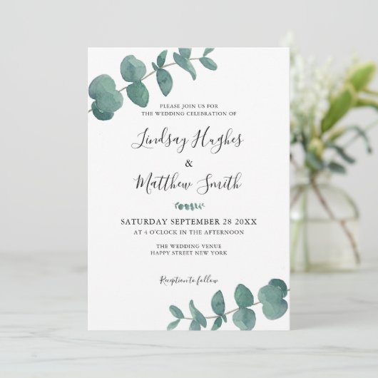 ユーエレガントカリ水葉色結婚 招待状 (スタンド正面)