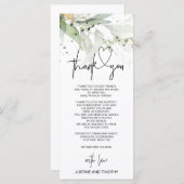 ユーエレガントカリ結婚の感謝の意 メニュー (正面/裏面)