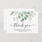 ユーカエレガントリグリーンフリージブライダルシャワー サンキューカード (正面/裏面)