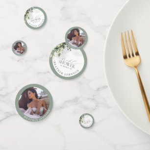 ユーカエレガントリグリーン植物ブライダルシャワー コンフェッティ