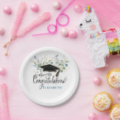  ユーカエレガントリ学校卒業モノグラムの ペーパープレート (パーティー)