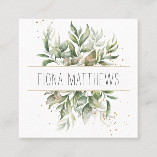 ユーカエレガントリ植物 スクエア名刺 (正面)